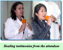 Healing testimonies from the attendees