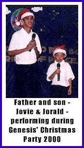 Father and son - Jovie & Jorald - performing during Genesis' Christmas Party 2000