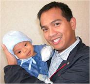 Congratulations to the brother of Bro. Percy Cabauatan, Rey (and his wife) Ayi, for their new baby - ANGELO RAPHAEL - born on March 31, 2004 in Wellington, New Zealand.